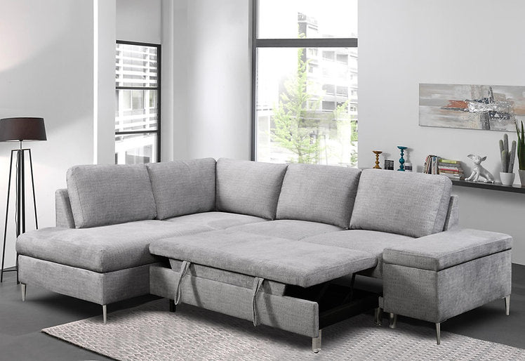 LHF Sofabed Sectional Grey Fabric - IF 9022
