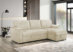 Sofabed Sectional W/Reversible Chaise Creme Fabric - IF 9026