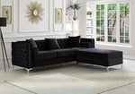 Sectional W/Reversible Chaise Black Velvet - IF 9282
