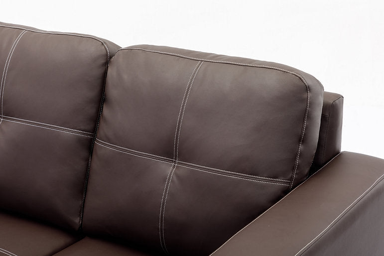 Sectional W/Reversible Chaise Black PU - IF 9355
