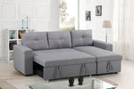 Sofabed Sectional W/Reversible Chaise Grey Fabric - IF 9031