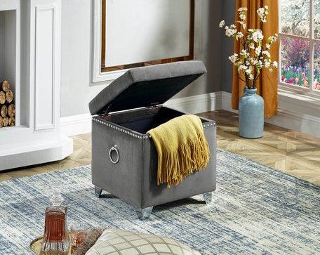 Stylish Velvet Storage Ottoman - IF-6295-6296-6297