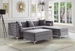 Sectional W/ Reversible Chaise Grey Velvet - IF 9280
