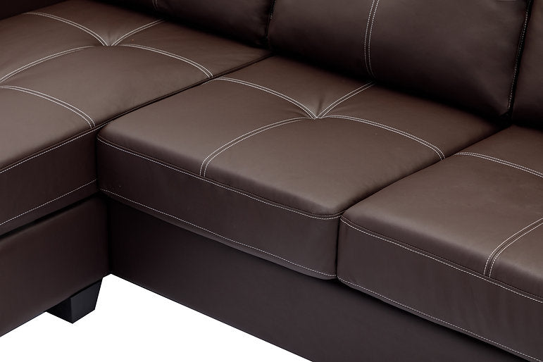 Sectional W/Reversible Chaise Black PU - IF 9355