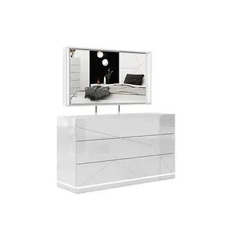 Taylor High Gloss White Lacquer Bedroom Set