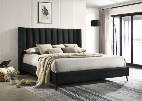 Galen 78" King Bed (Grey Velvet)