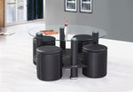 Sablewood Coffee Table & 4 Stools (Black)