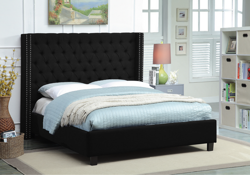 IF 5899 Black Fabric 78" King Bed