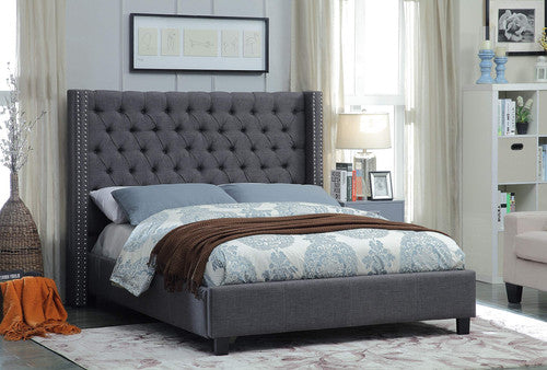 IF 5897 Grey Fabric 60" Queen Bed
