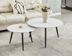 Elmsworth 2Pc Coffee Table Set (Snowy White Stone)